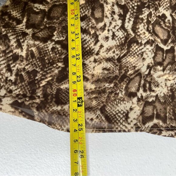 Michael Kors Reptile Print Semi Sheer Chiffon Ruana Caftan Brown Tan Women L/XL - Picture 10 of 11
